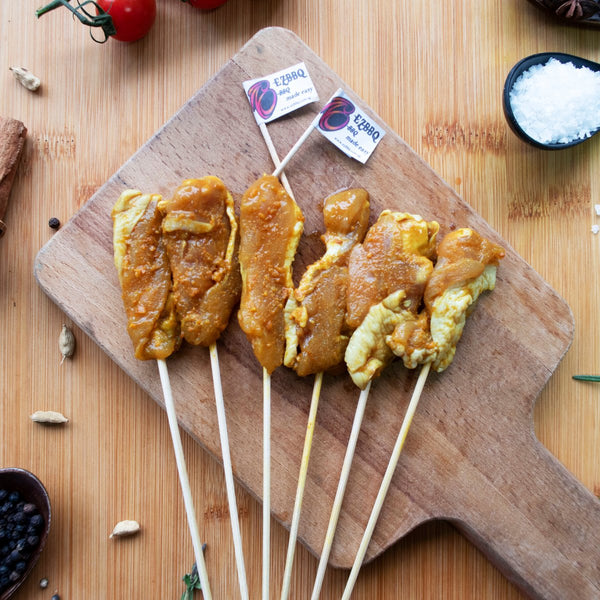 Raw Chicken Satay (30s) (With Sauce)