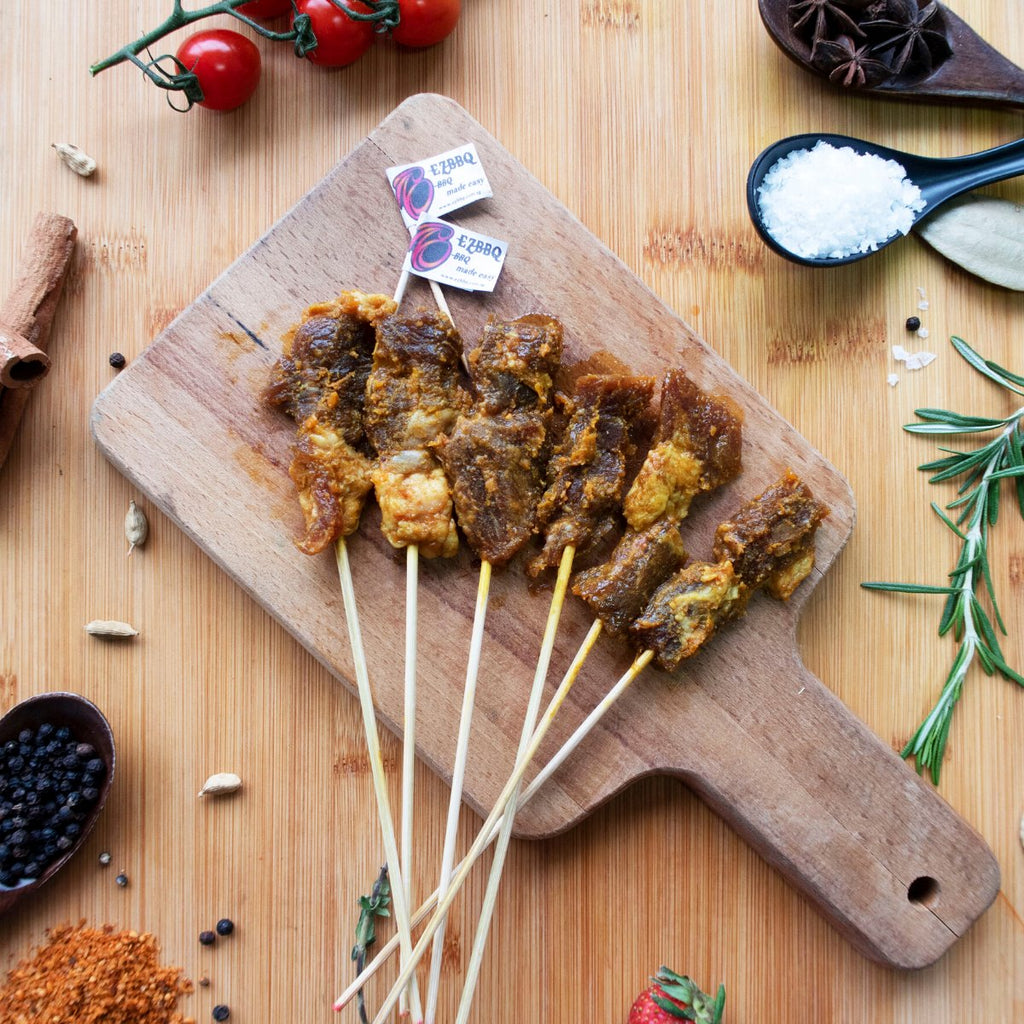Raw Mutton Satay (30s) (No Sauce) Satay EZBBQ - BBQ Wholesale & Events BBQ Catering 