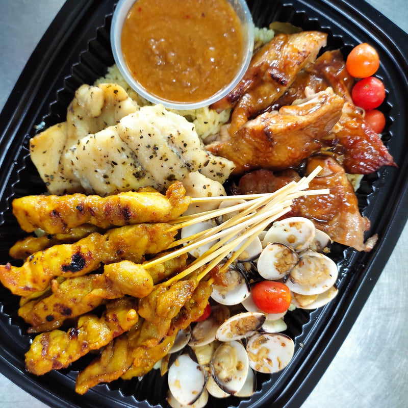 Chicken + Seafood Platter (5 Pax) Grilled Platters EZBBQ - Halal BBQ & Catering Singapore 
