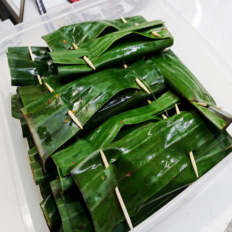 Raw Banana Leaf Otak (10 pcs) Otak EZBBQ - BBQ Wholesale & Events BBQ Catering 