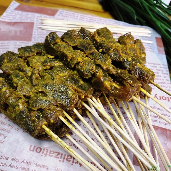 Raw Jumbo Beef Satay (30s) (With Sauce)
