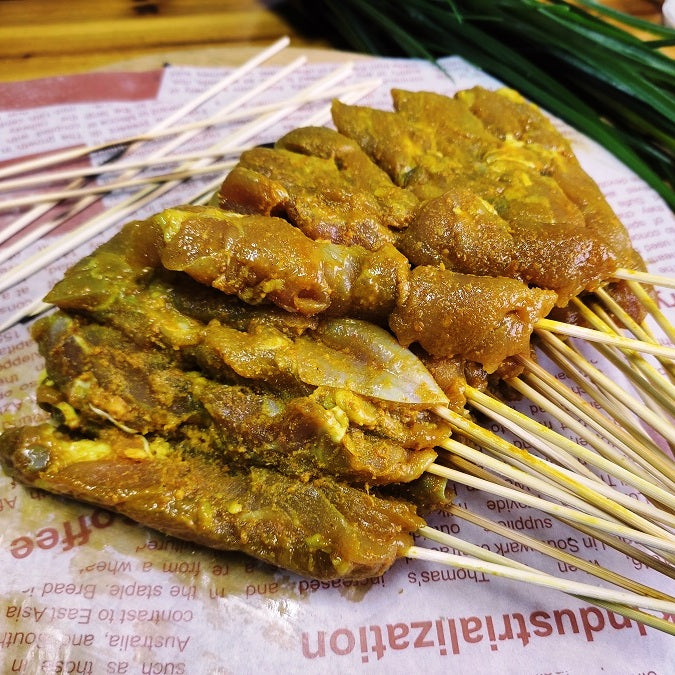 Raw Satay & Condiments